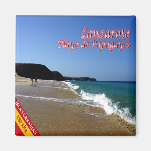 zES088 LANZAROTE, STRAND PAPAGAYOS, Spanien, Kühls Magnet (Vorne)