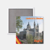 zES090 MADRID, CATHEDRAL AMLMUDENA, Spanien, Kühls Magnet (Vorderseite/Rückseite)