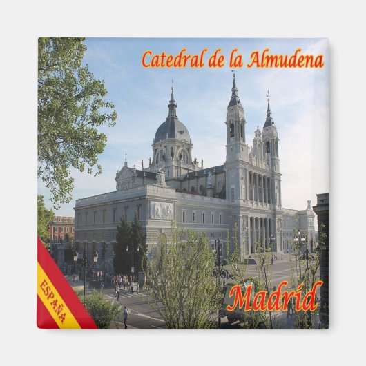 zES090 MADRID, CATHEDRAL AMLMUDENA, Spanien, Kühls Magnet (Vorne)