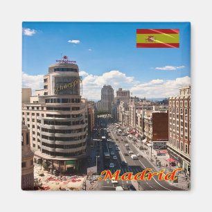 zES094 MADRID, DOWNTOWN AVENUE, Spanien, Kühlschra Magnet