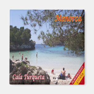 zES105 MENORCA, CALA TURQUETA, Balearen, Kühlschra Magnet