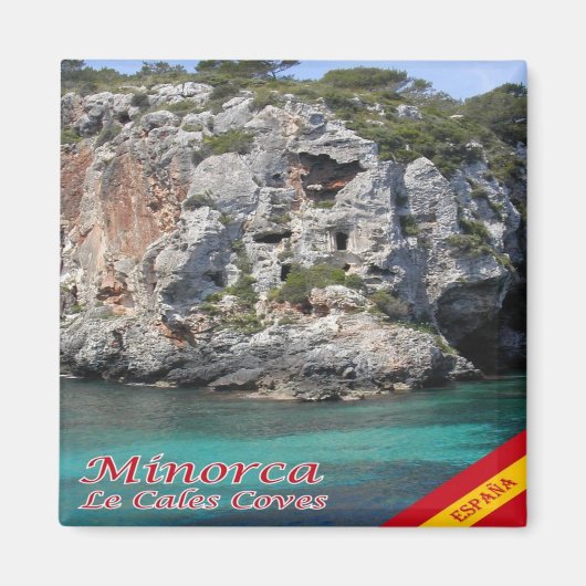 zES115 MENORCA, LE CALES COVES, Kühlschrank Magnet (Vorne)
