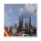 zES129 SANTIAGO DE COMPOSTELA, Panorama, Fliese (Vorderseite)