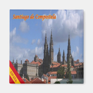 zES129 SANTIAGO DE COMPOSTELA, Panorama, Kühlschra Magnet