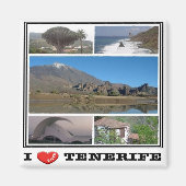 zES143 TENERIFE "I Liebe", Kanarische Inseln, Kühl Magnet (Vorne)