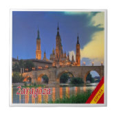 zES150 ZARAGOZA panorama, Spanien, Fliese (Vorderseite)