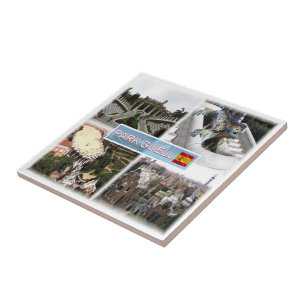 zES153 BARCELONA Park Guell, Katalonien, Fliese