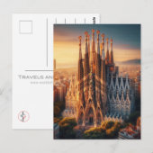 zESa13 BARCELONA Basilica Sagrada Familia, Postkarte (Vorne/Hinten)