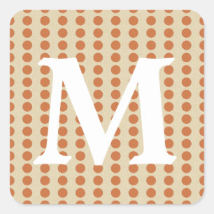 Zest Gewürzstimmungen Punkte mit Monogramm Initial Quadratischer Aufkleber