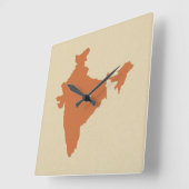Zest Spice Moods Indien Quadratische Wanduhr (Winkel)