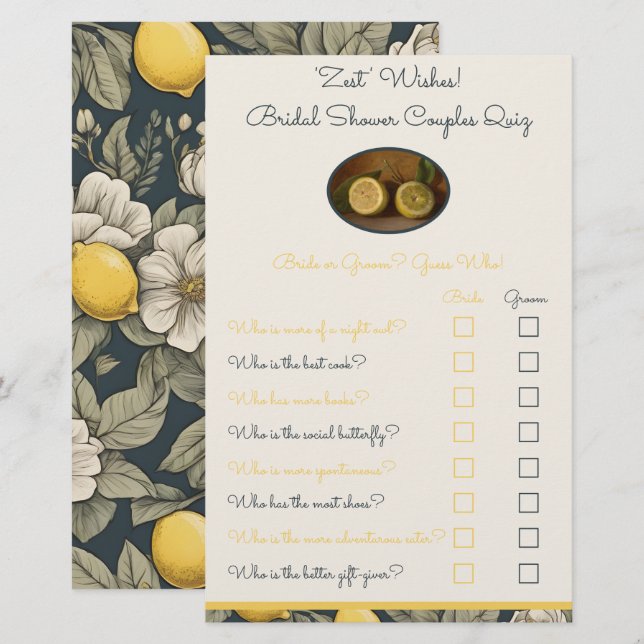 'Zest' wünscht sich ein Quiz-Duschspiel (Vorne/Hinten)