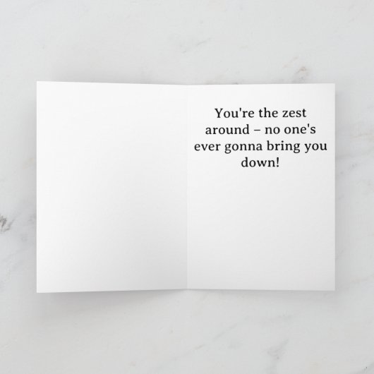 Zestful Lemon Face-Pucker Up Karte (Innenseite)