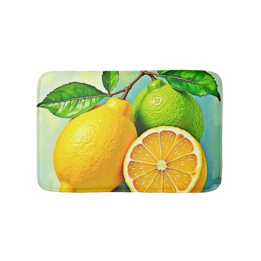 Zesty Citrus Burst of Sunshine Design Badematte (Vorderseite)