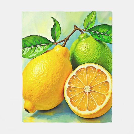 Zesty Citrus Burst of Sunshine Design Fleecedecke (Vorderseite)