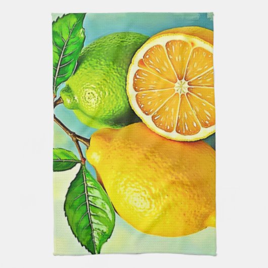 Zesty Citrus Burst of Sunshine Design Geschirrtuch (Vertikal)