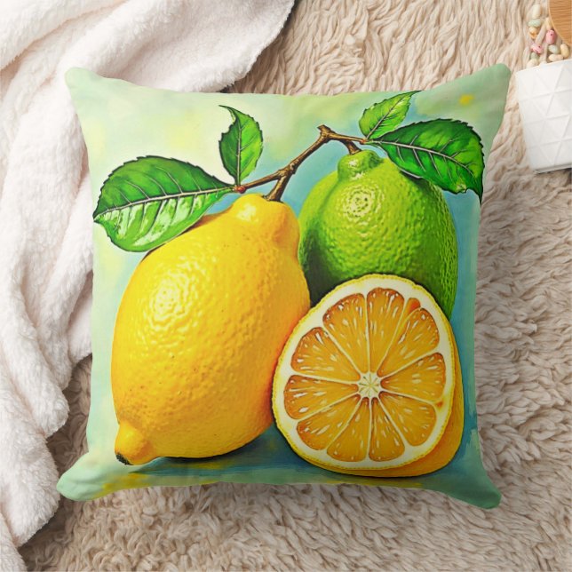 Zesty Citrus Burst of Sunshine Design Kissen (Decke)