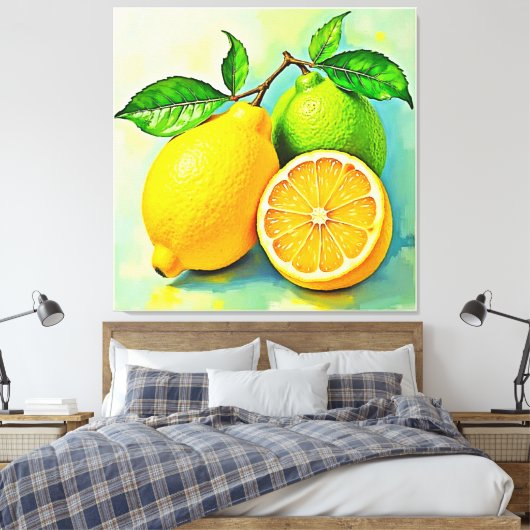 Zesty Citrus Burst of Sunshine Design Leinwanddruck (Insitu (Schlafzimmer))