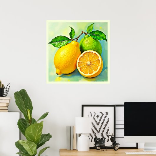 Zesty Citrus Burst of Sunshine Design Poster (Heimbüro)