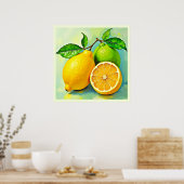 Zesty Citrus Burst of Sunshine Design Poster (Küche)