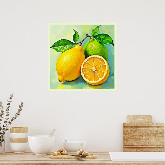 Zesty Citrus Burst of Sunshine Design Poster (Küche)