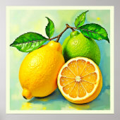 Zesty Citrus Burst of Sunshine Design Poster (Vorne)
