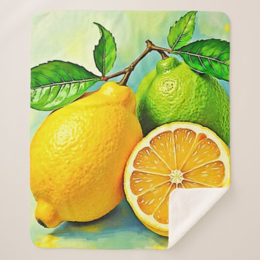 Zesty Citrus Burst of Sunshine Design Sherpadecke (Vorderseite)
