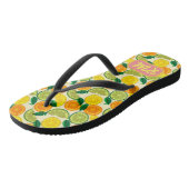 Zesty Citrus Flip Flops - Summer Lemon Frucht Badesandalen (Schrägansicht)