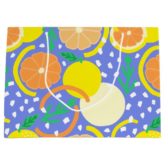 Zesty Citrus Fruit Summer Amalfi Coast Große Geschenktüte (Vorderseite)