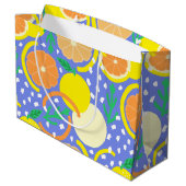Zesty Citrus Fruit Summer Amalfi Coast Große Geschenktüte (Rückseite Schrägansicht)