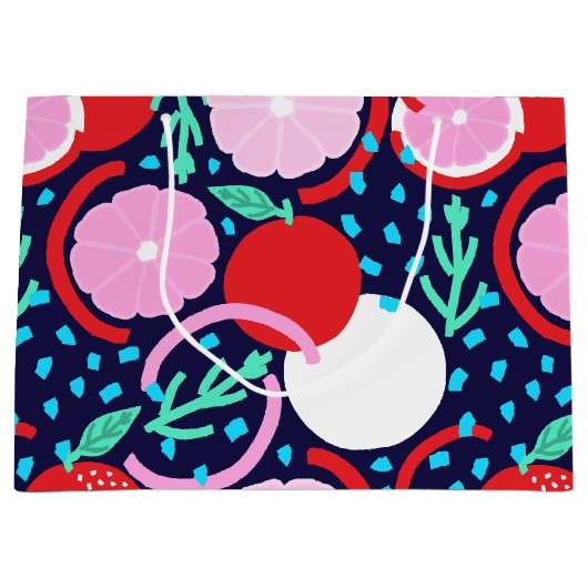 Zesty Citrus Fruit Summer Midnight Market Große Geschenktüte (Vorderseite)