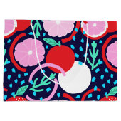 Zesty Citrus Fruit Summer Midnight Market Große Geschenktüte (Rückseite)