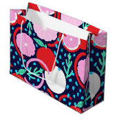 Zesty Citrus Fruit Summer Midnight Market Große Geschenktüte (Vorderseite Schrägansicht)