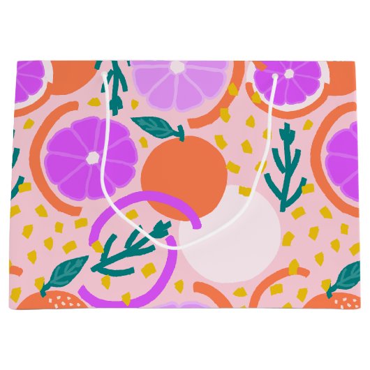 Zesty Citrus Fruit Summer Pink Lemonade Große Geschenktüte (Vorderseite)