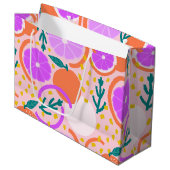 Zesty Citrus Fruit Summer Pink Lemonade Große Geschenktüte (Vorderseite Schrägansicht)