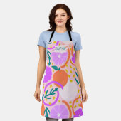 Zesty Citrus Geometric Confetti Chef Pink Lemonade Schürze (Getragen)