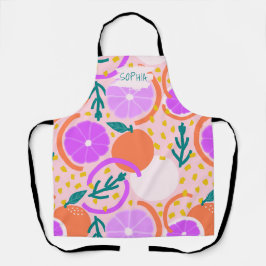 Zesty Citrus Geometric Confetti Chef Pink Lemonade Schürze