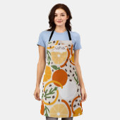 Zesty Citrus Geometric Confetti Chef Retro Kitchen Schürze (Getragen)