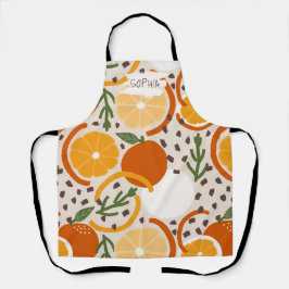 Zesty Citrus Geometric Confetti Chef Retro Kitchen Schürze