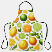 Zesty Citrus Harvest Apron – Orange & Lime Design Schürze (Vorderseite)