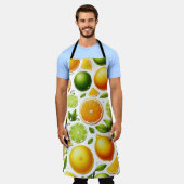 Zesty Citrus Harvest Apron – Orange & Lime Design Schürze (Getragen)