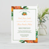 Zesty Citrus Orange Dream Wedding Einladung (Stehend Vorderseite)