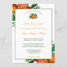 Zesty Citrus Orange Dream Wedding Einladung