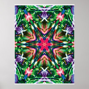Zesty Kinetic Collage Kaleidoscope Poster
