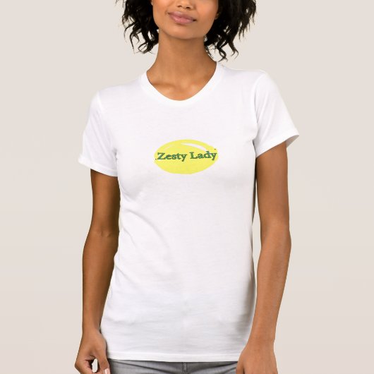 Zesty Lady T - Shirt grün Buchstaben gelbe Zitrone (Vorderseite)