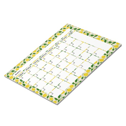 Zesty Lemon Calendar Notepad Notizblock (angewinkelt)