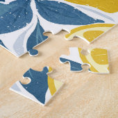 Zesty Lemon Garden - Hellgelb und blau Puzzle (Seite)