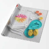 Zesty Lemon & Rose Geschenkpapier (Ungerollt)