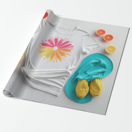 Zesty Lemon & Rose Geschenkpapier (Ungerollt)