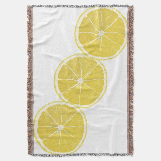 Zesty Lemon Slice Trio Throw Blanket Decke (Vorderseite Vertikal)