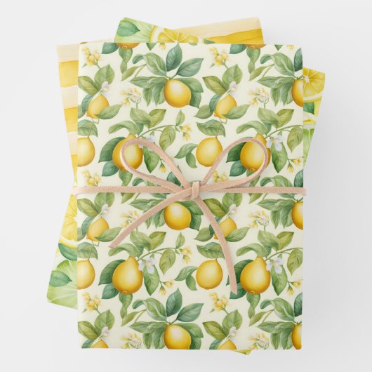 Zesty Lemon Watercolor Geschenkpapier Set (Beispiel)